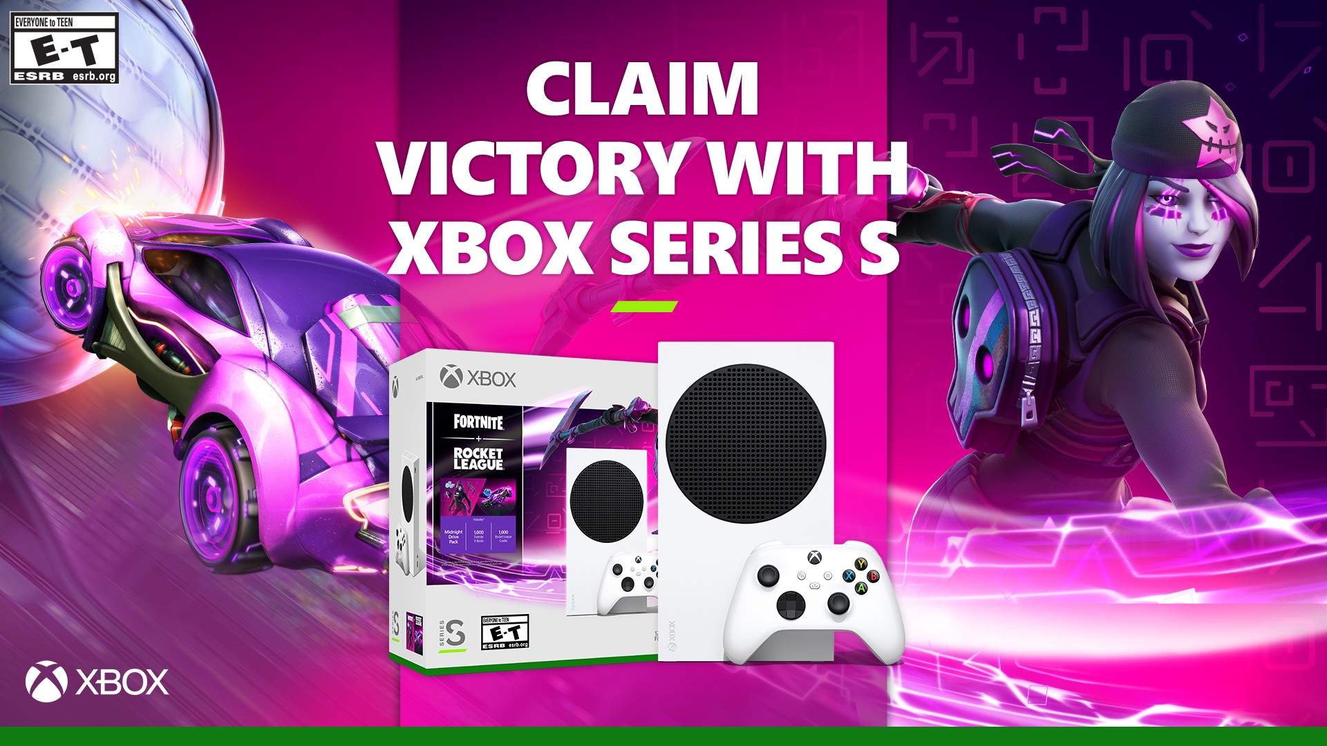 Video For Claim Victory with the New Xbox Series S – Fortnite and Rocket League Bundle