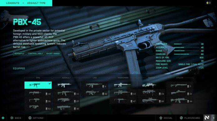 Battlefield 2042 guns - PBX-45 stats