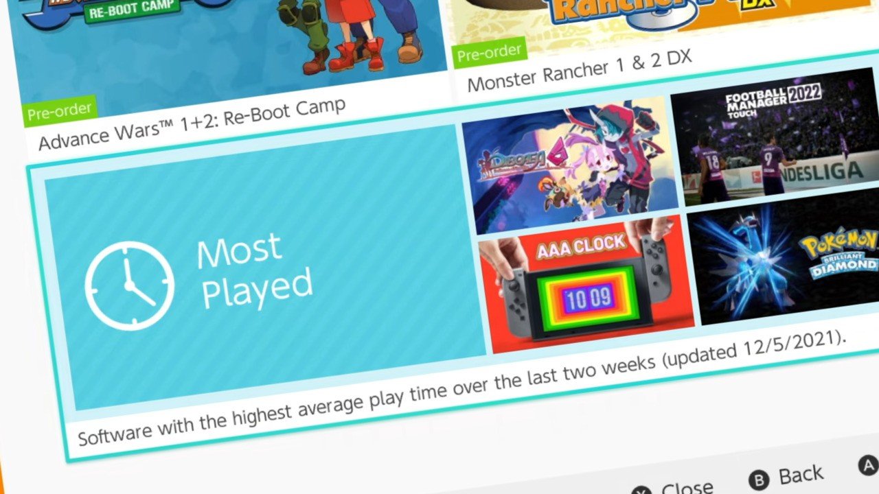 Surprise! Nintendo Has Added A 'Most Played' Section To The Switch eShop