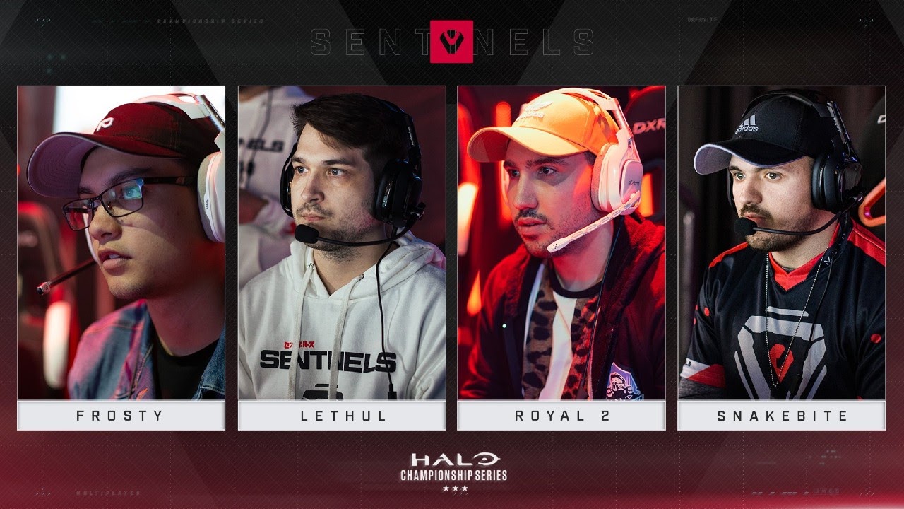 The roster for the Sentinels during a live of of the Halo Championship Series