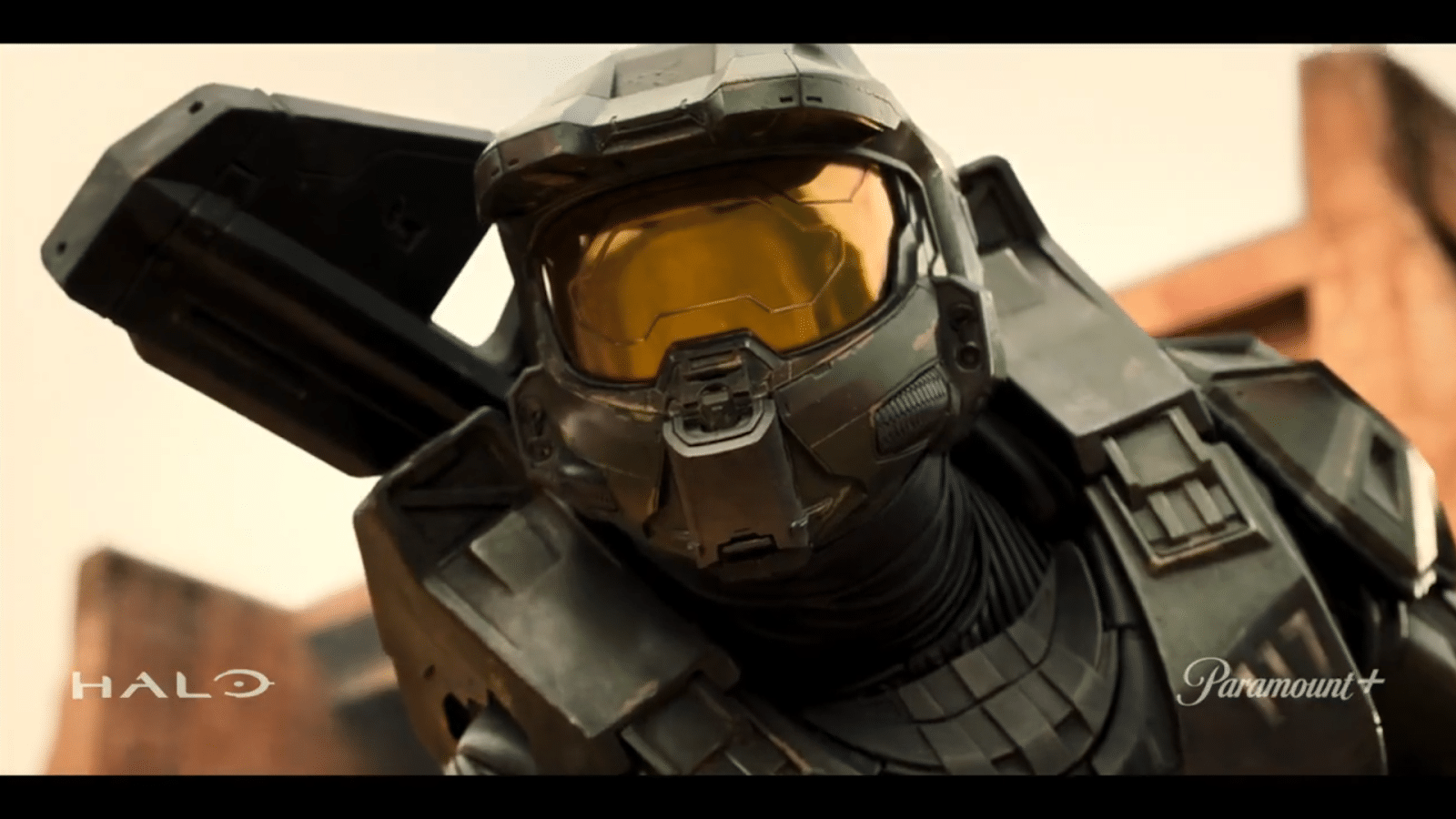 Pablo Schreiber in his Master Chief costume in the live action Halo trailer, premiered at The Game Awards