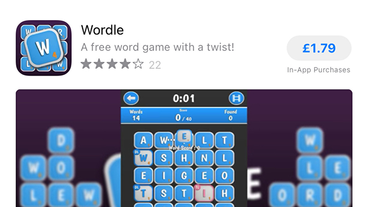 Rip-off Wordle clones with ads and purchases hit app stores • Eurogamer.net