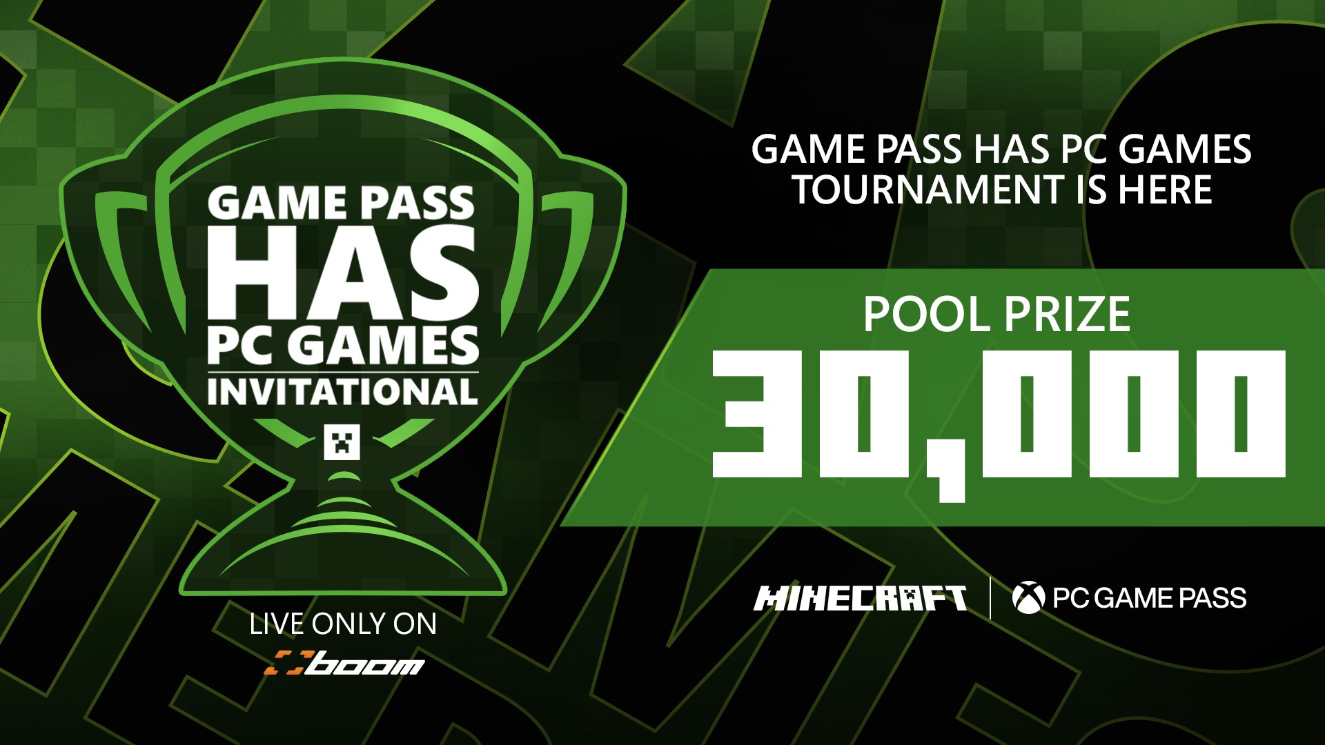 Game Pass Has PC Games Invitational with Boom TV Featuring Minecraft and a $30,000 Prize Pool