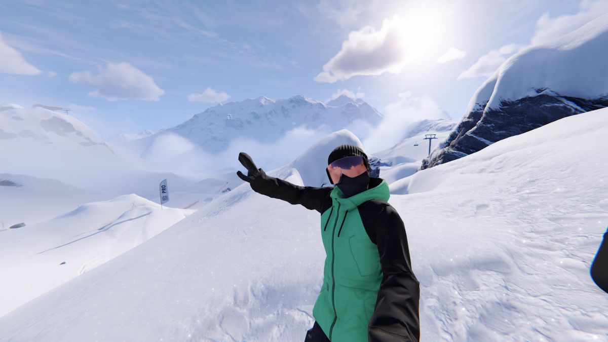 Open-world snowboarding in Shredders hits pretty soon