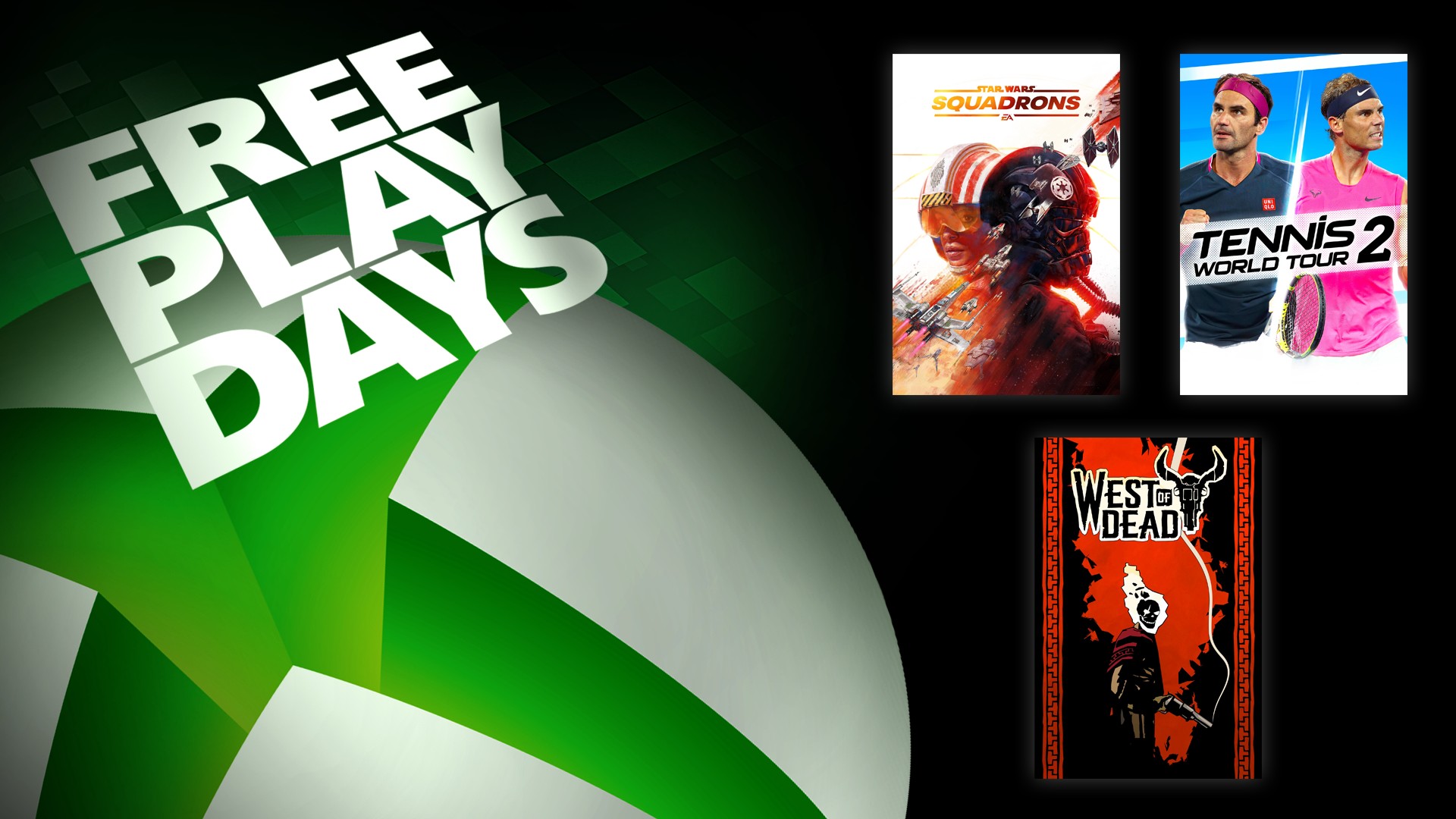 Free Play Days – Star Wars: Squadrons, Tennis World Tour 2, and West of Dead