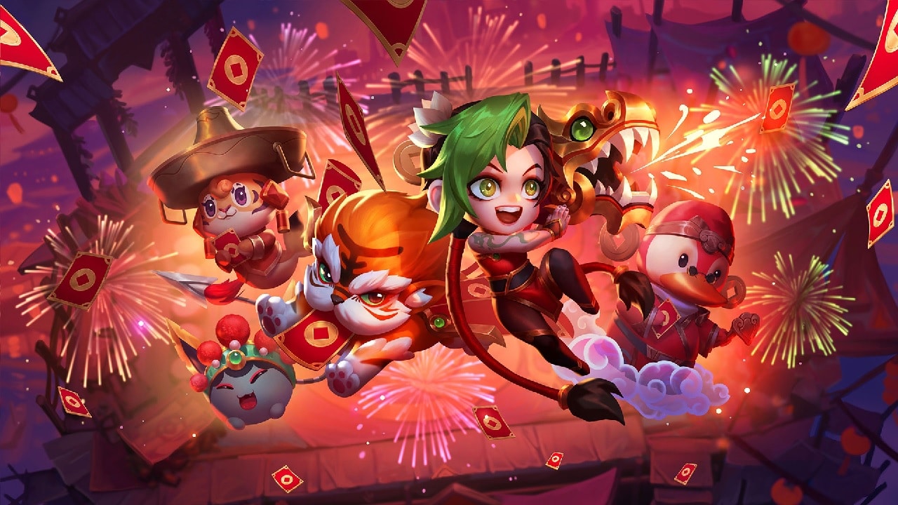Team Fight Tactics characters enjoy the Lunar Legend Festival celebrations