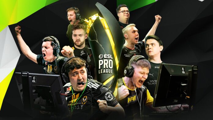 Players from different popular CS:GO teams together in a ESL Pro League poster