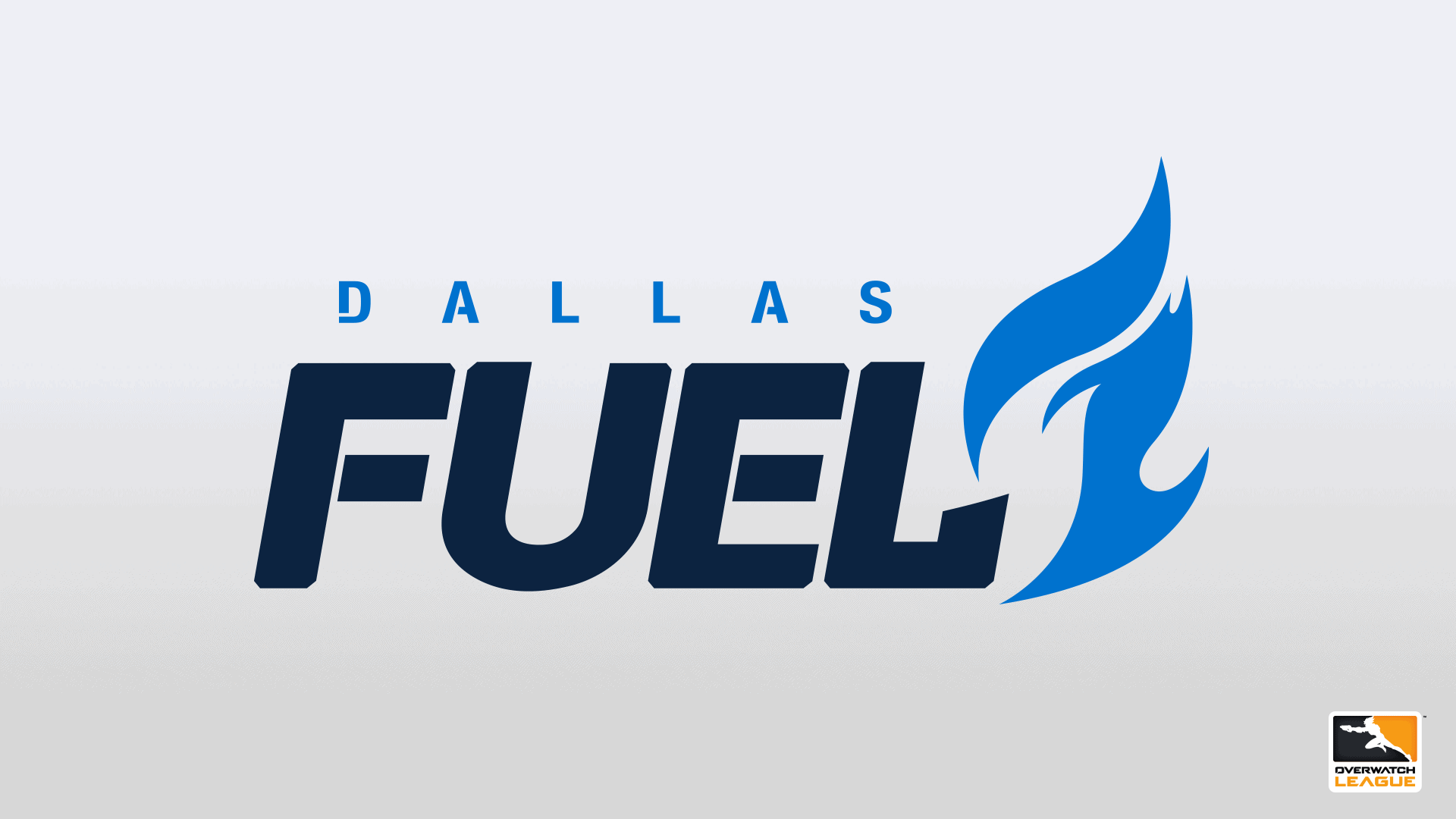 The Overwatch League team Dallas Fuel's logo with a blue flame