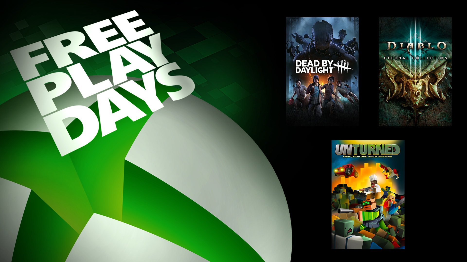 Free Play Days – Dead by Daylight, Diablo III: Eternal Collection and Unturned