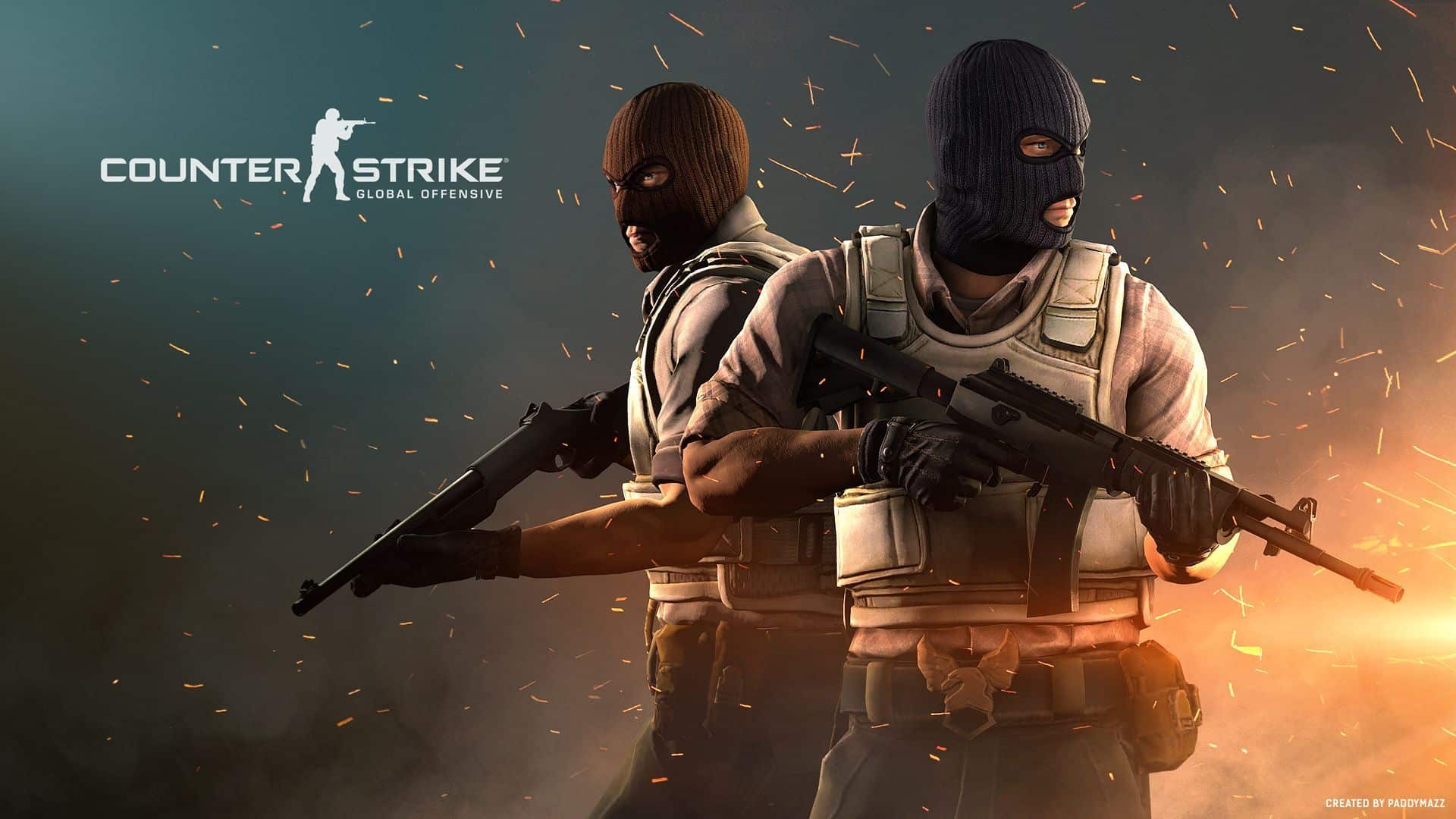 A pair of operators in balaclavas appear in one of the promotional images for Valve's CS:GO