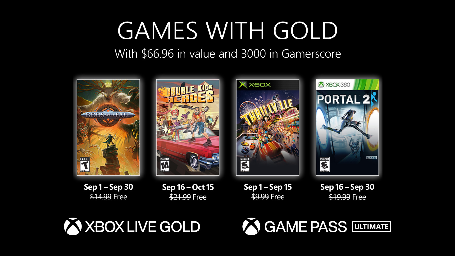 Video For New Games with Gold for September 2022