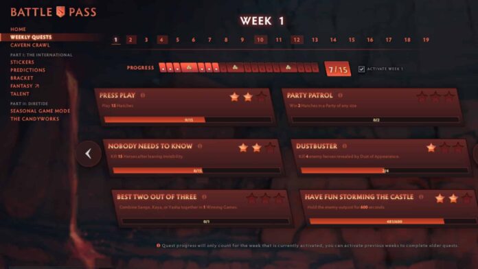 Dota 2: Player attempts to earn battle points from Weekly Quest with the Battle Pass 2022