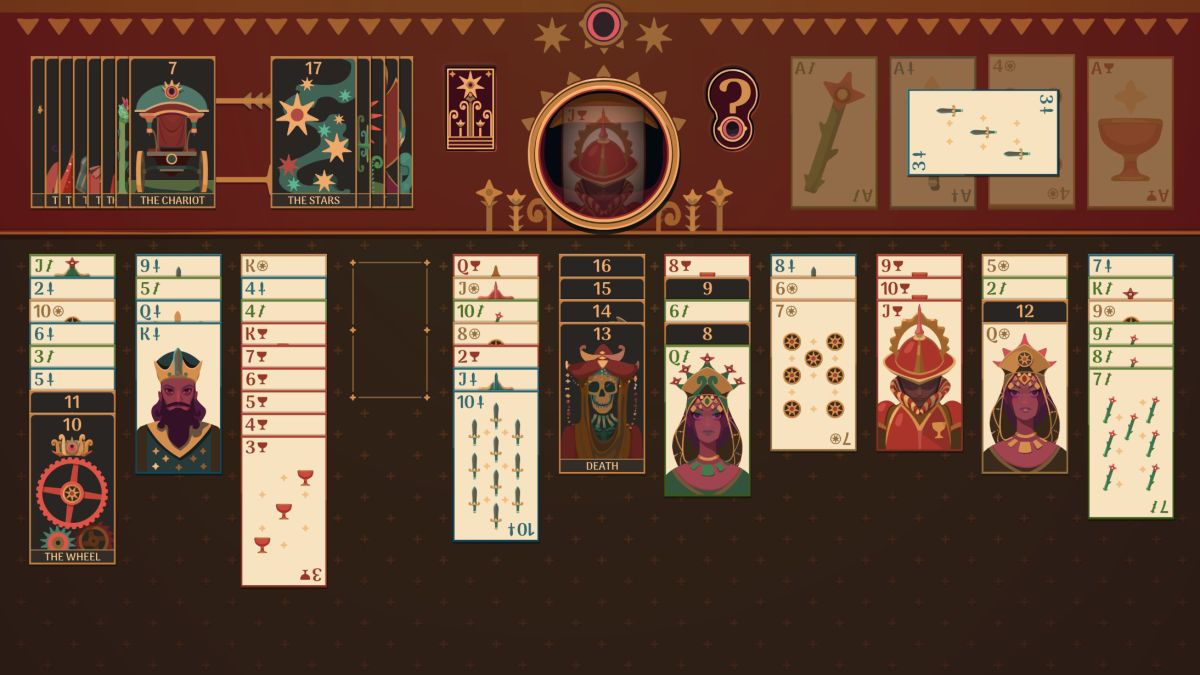 Solitaire game with tarot cards