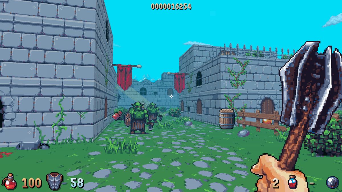 This cheery, Hexen-like FPS declares war on goblins