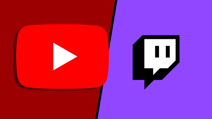YouTube and Twitch Logos side by side