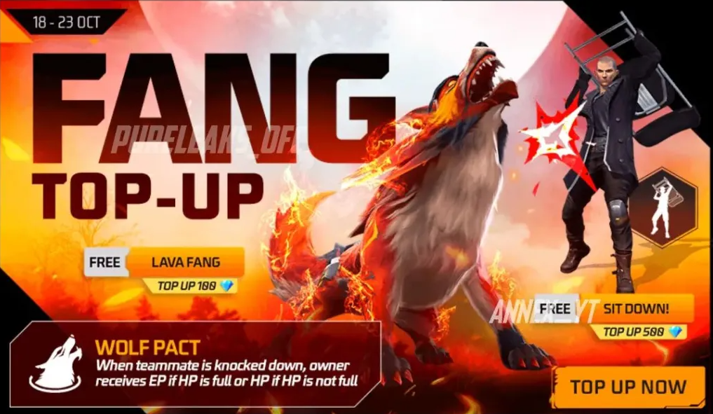 How to get a free pet and emote in Free Fire MAX Fang Top-Up
