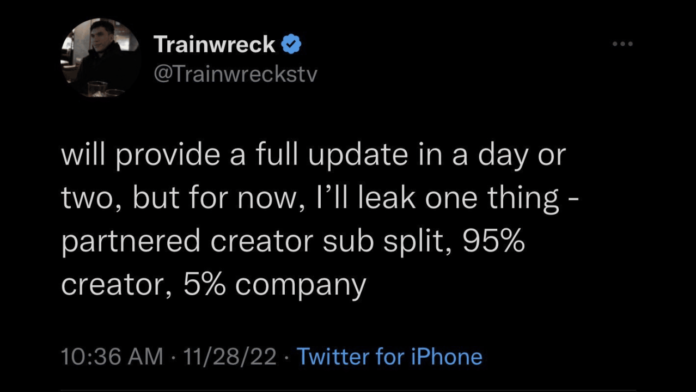 Trainwreck is starting up a streaming platform apparently.
