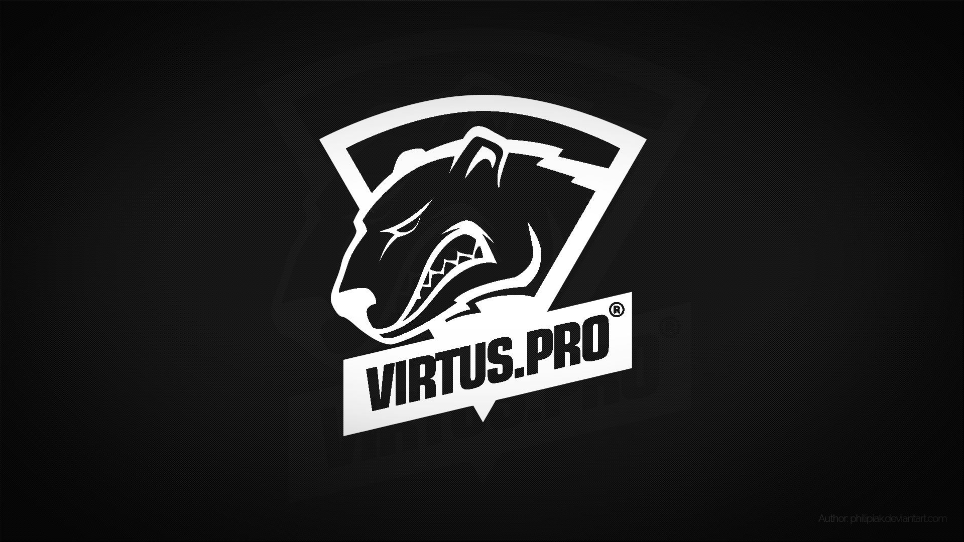 The Virtus.Pro logo, the head of a bear above the team name, appears in white against a black background