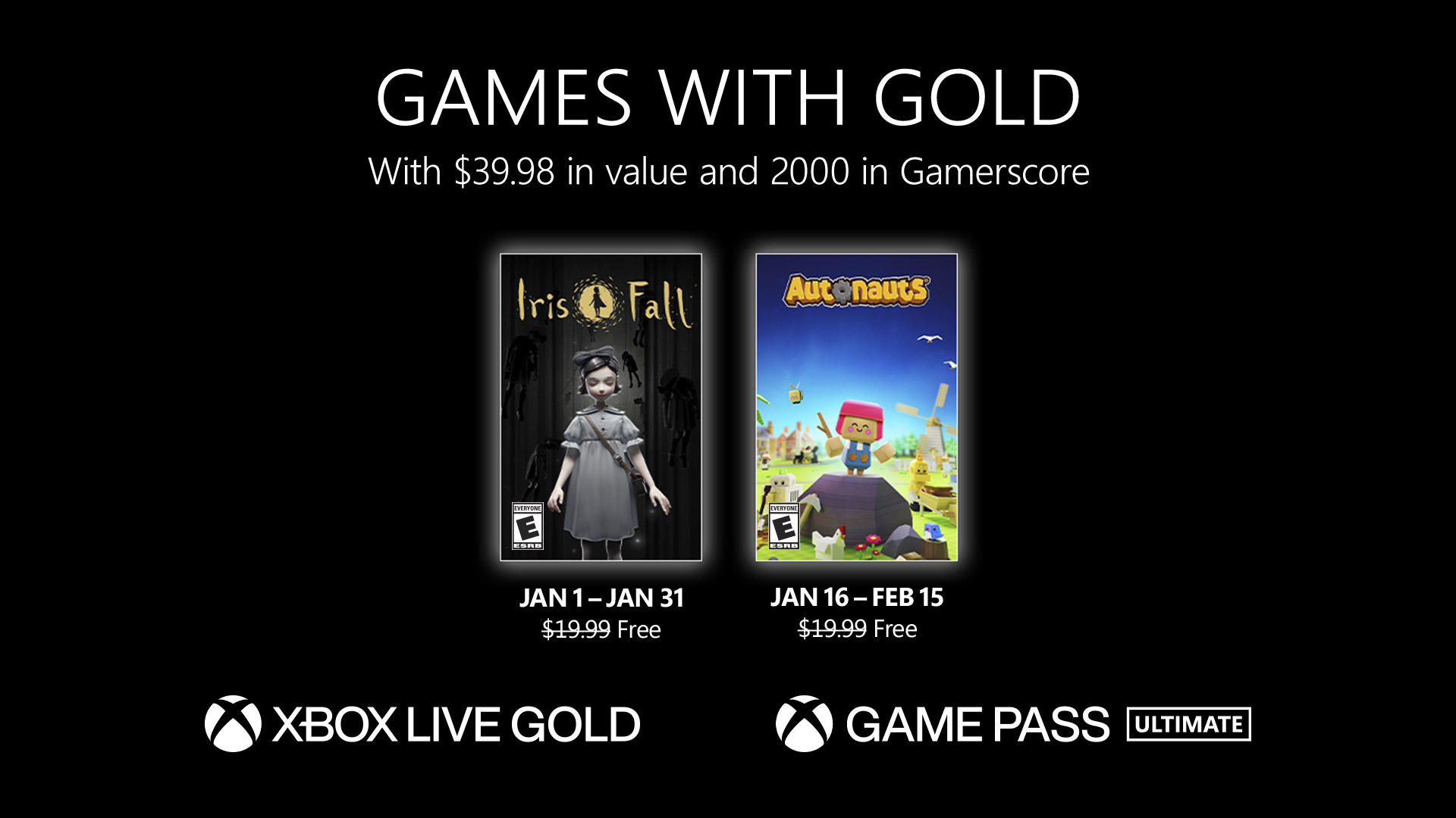 New Games with Gold for January 2023
