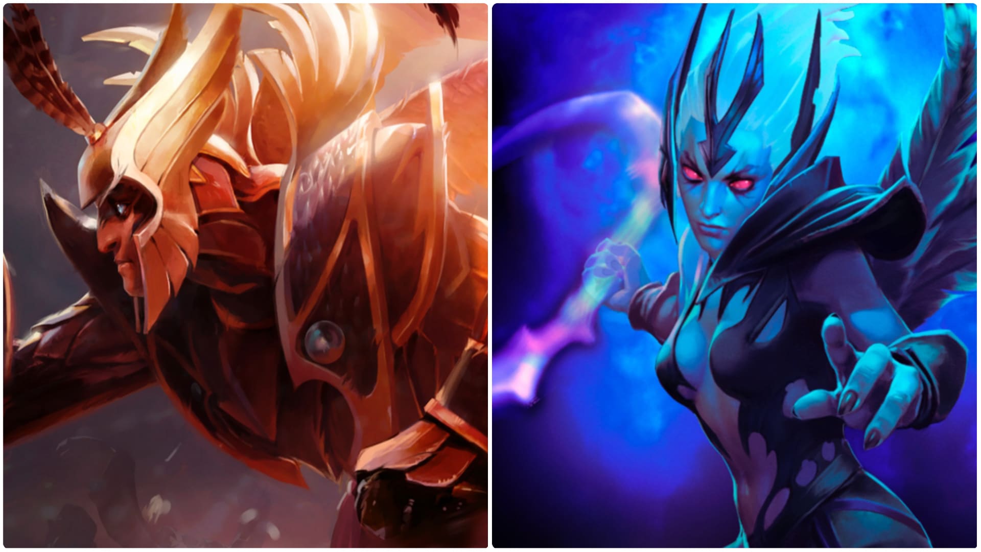 Skywrath Mage and Vengeful Spirit fight to annihilate enemy heroes in Dota 2