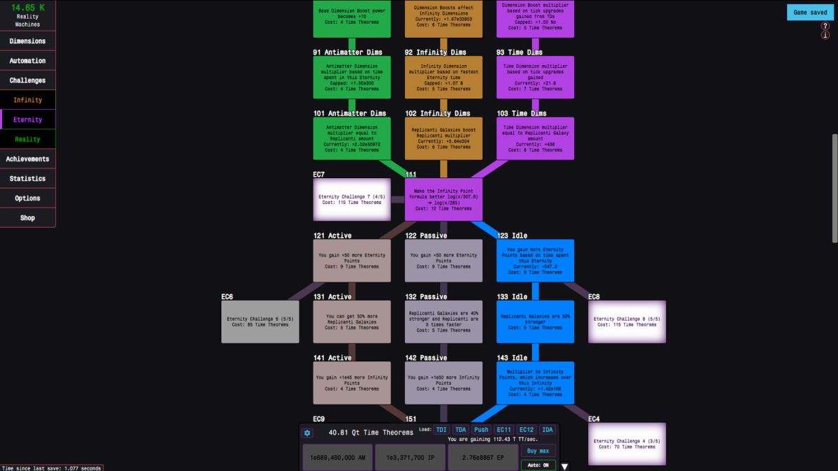 Automate the collapse of reality in clicker Antimatter Dimensions, now on Steam