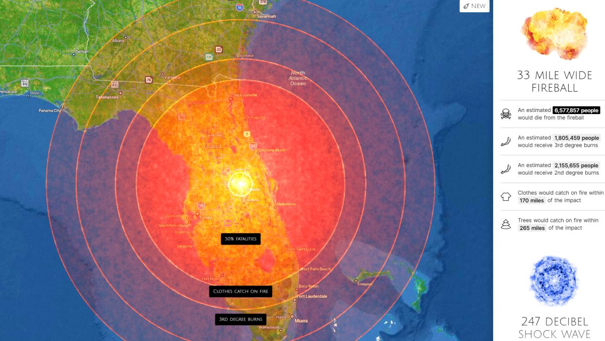 Obliterate your hometown with this morbidly informative asteroid simulator