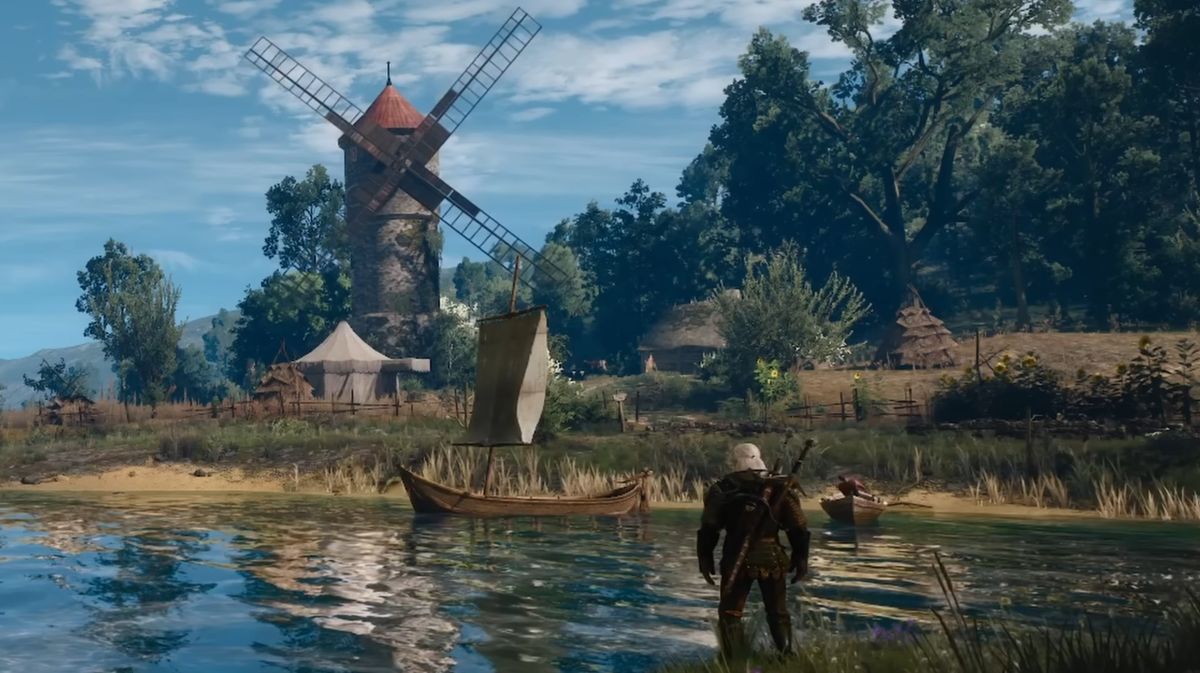 Here's an hour and a half of Geralt standing by a tranquil lake as peaceful music plays