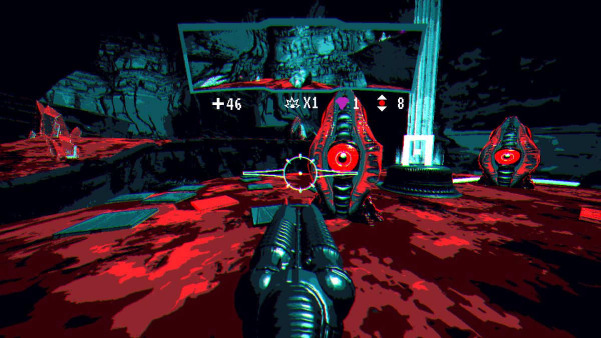 This gnarly FPS with a rear view mirror wants you shooting backwards