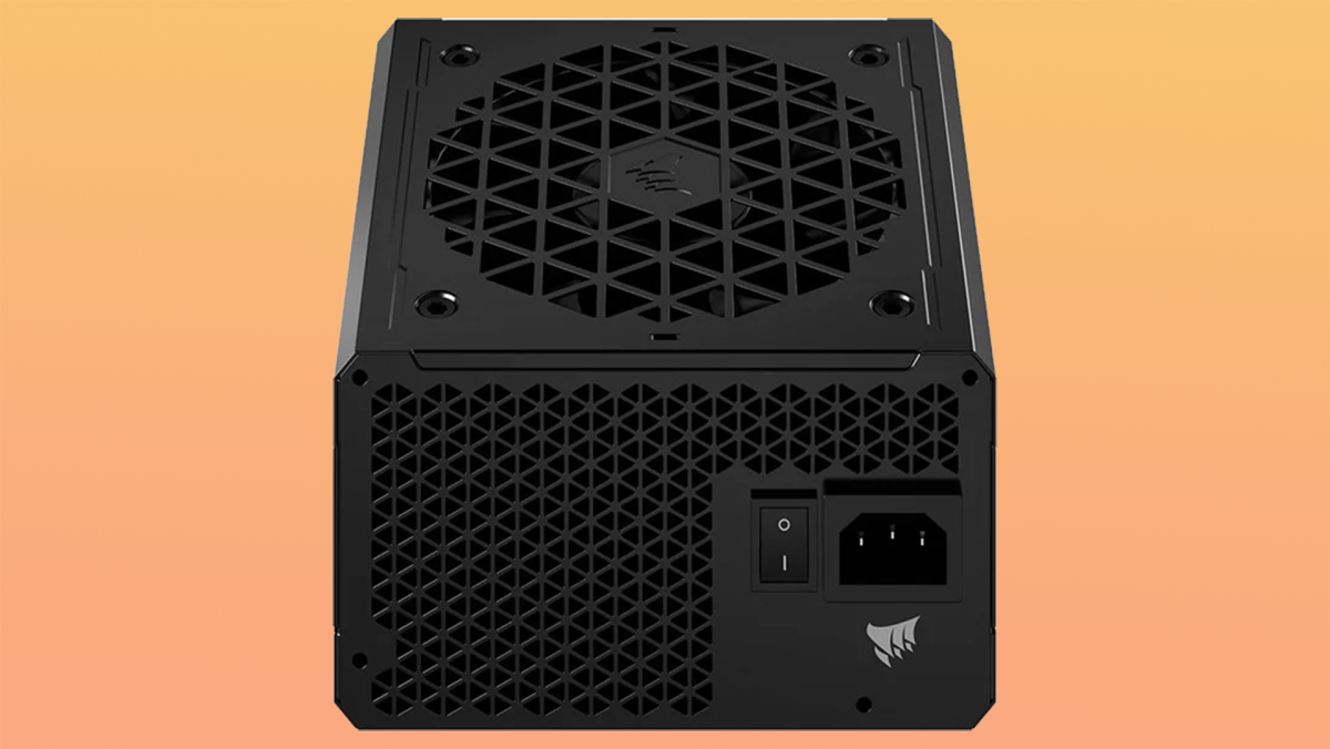 Corsair PSU on an orange background