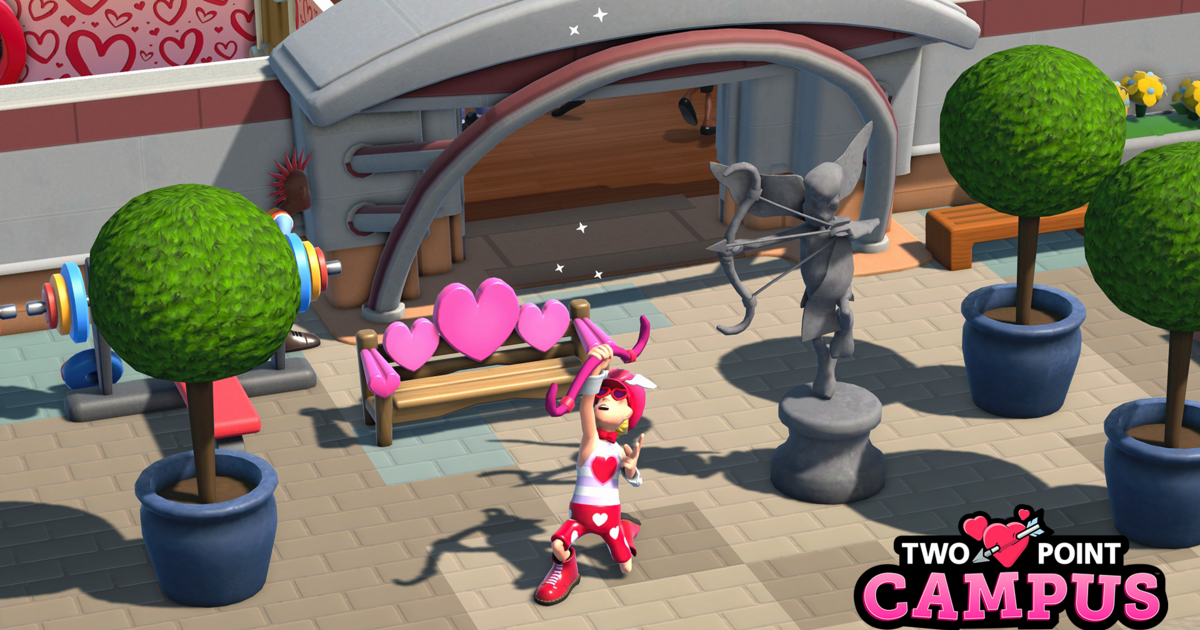 Two Point Campus free on Steam to celebrate Valentine’s Day