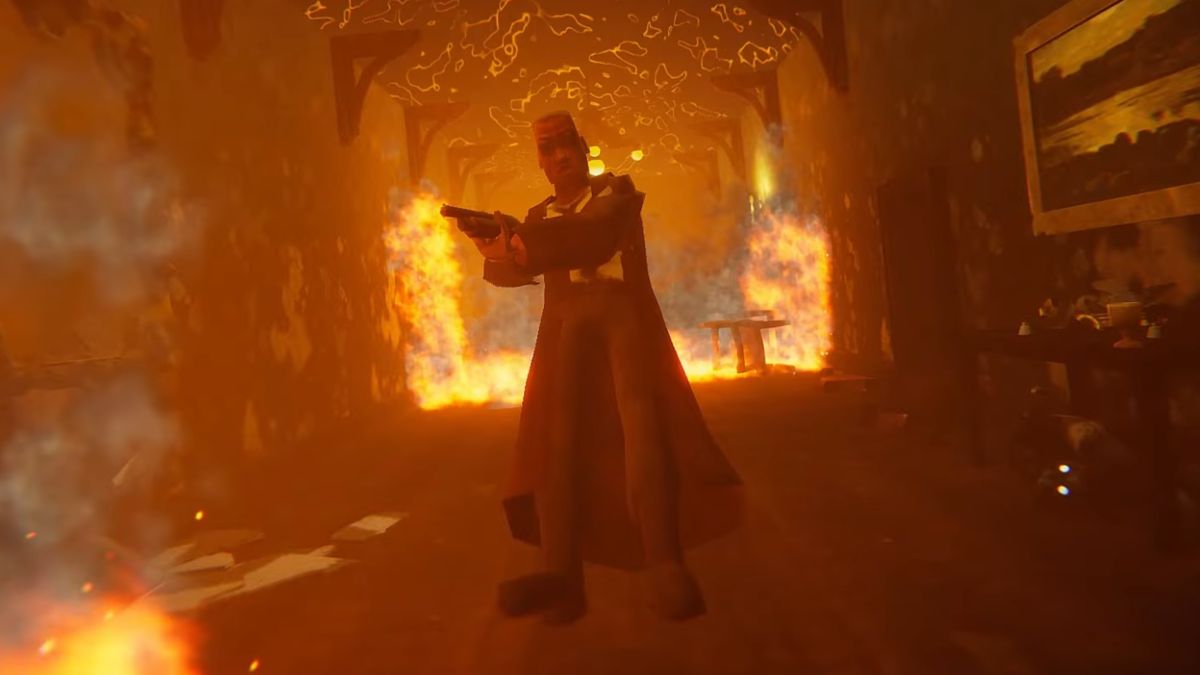 This shooter looks like if Max Payne literally went to hell