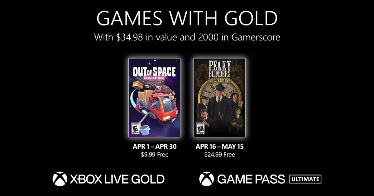 Xbox announces Games with Gold April line-up