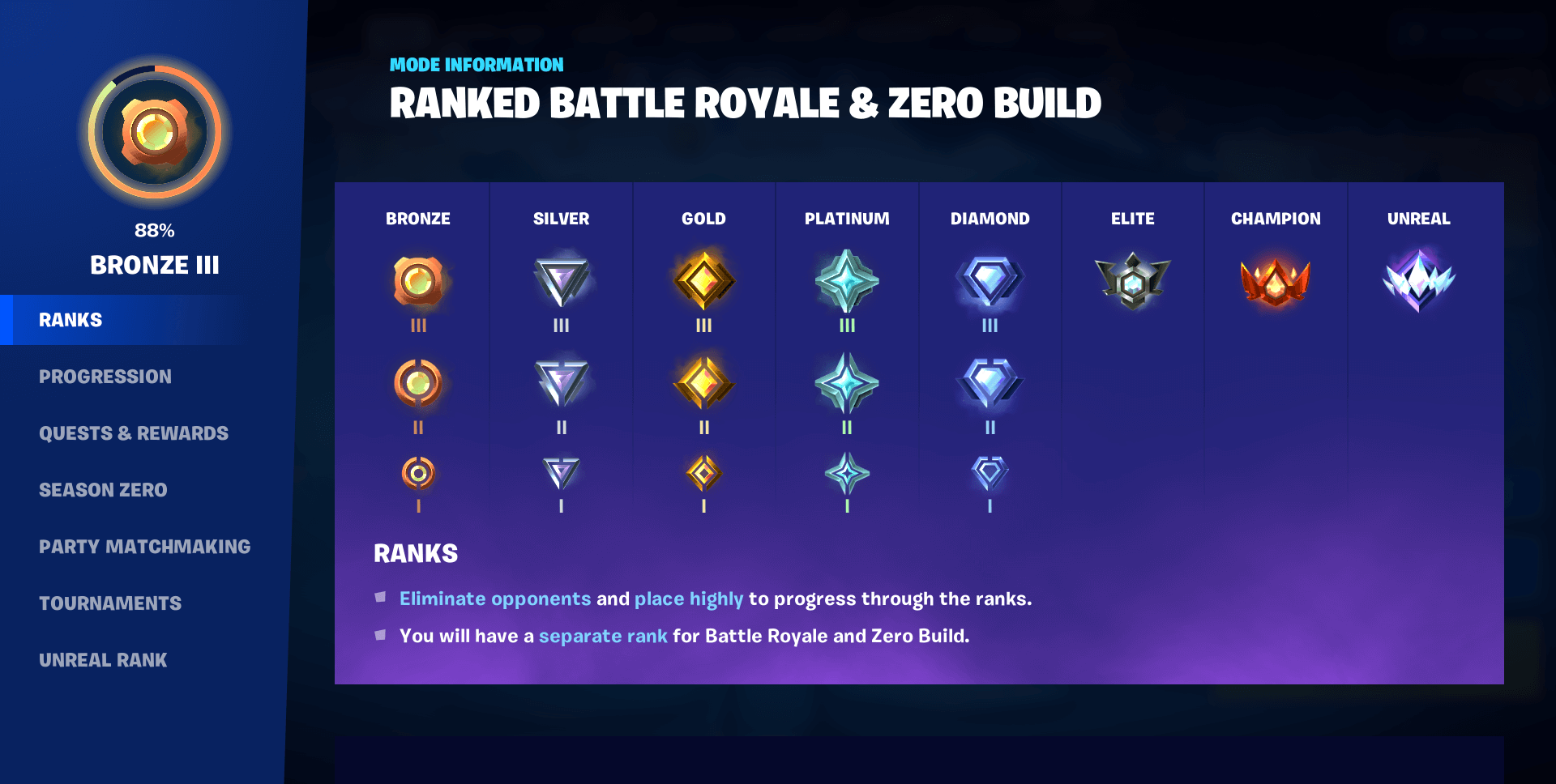 unreal leaderboard fortnite ranked play