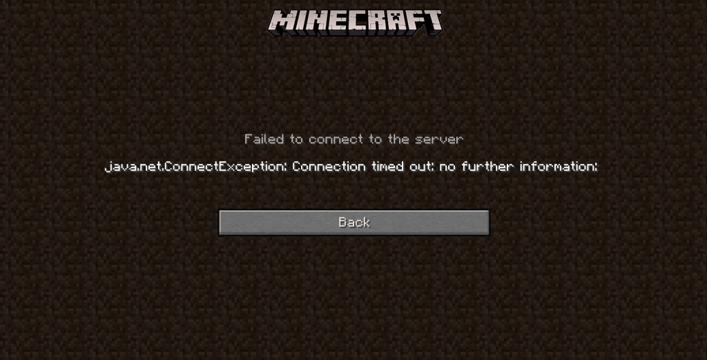 Minecraft Server Connection Timed Out Error