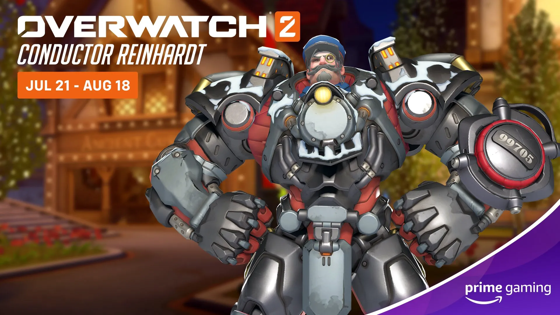 The Reinhardt Legendary Skin is now available as a Prime Gaming reward. Claim yours today and show your opponents who