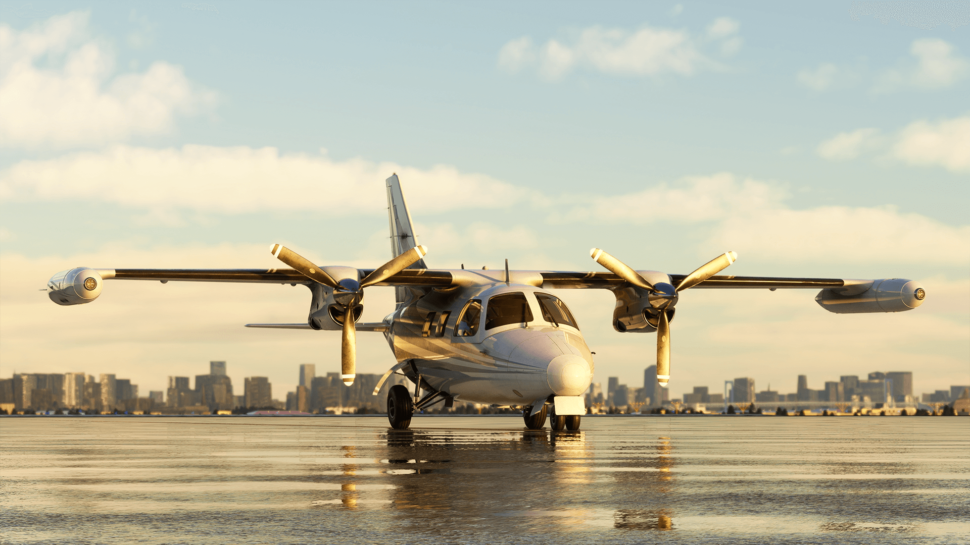 An MU-2 parked on the ground