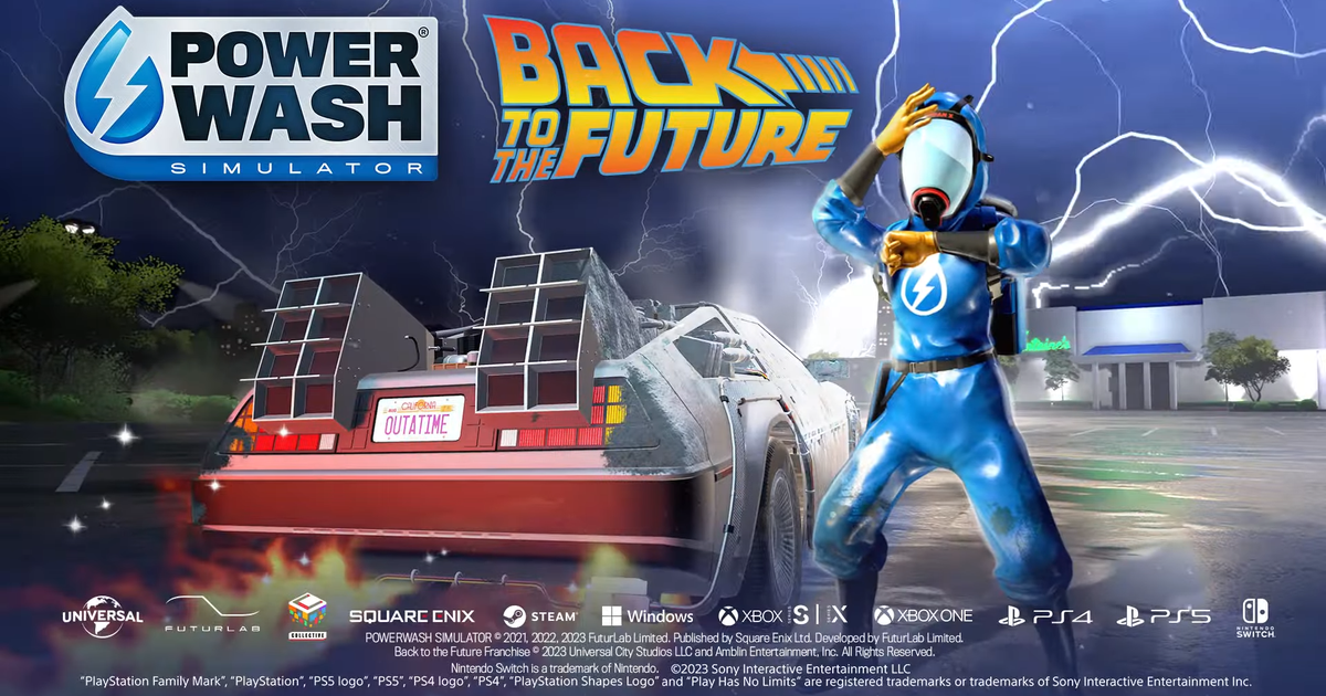 Back to the Future cruises into PowerWash Simulator next month