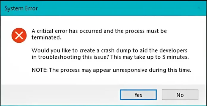 Valorant Critical Error Crash Dump