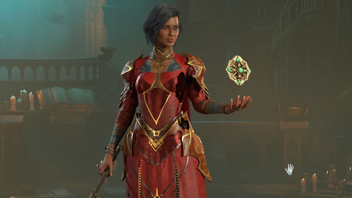 Diablo 4 Sorceress in red robes