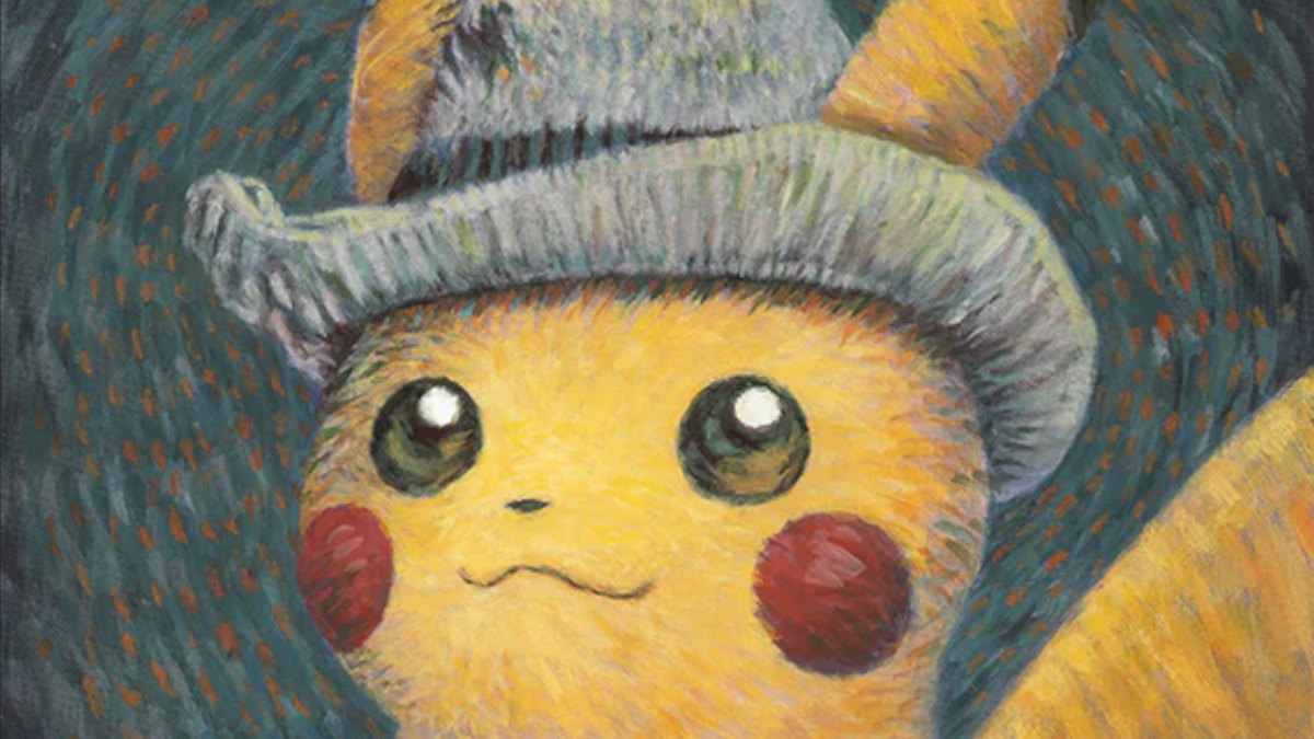 Pikachu, a Pokemon mascot, rendered in Van Gogh