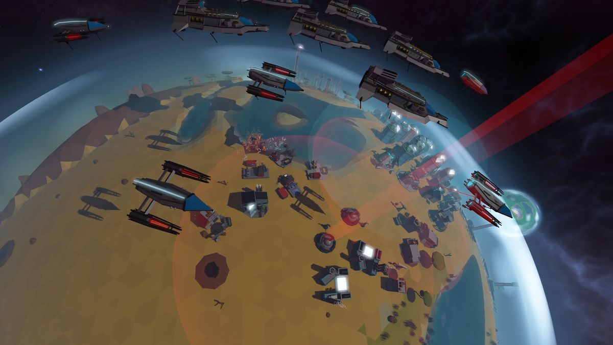 Here's a cute, free economic real-time strategy about colonizing and defending a solar system