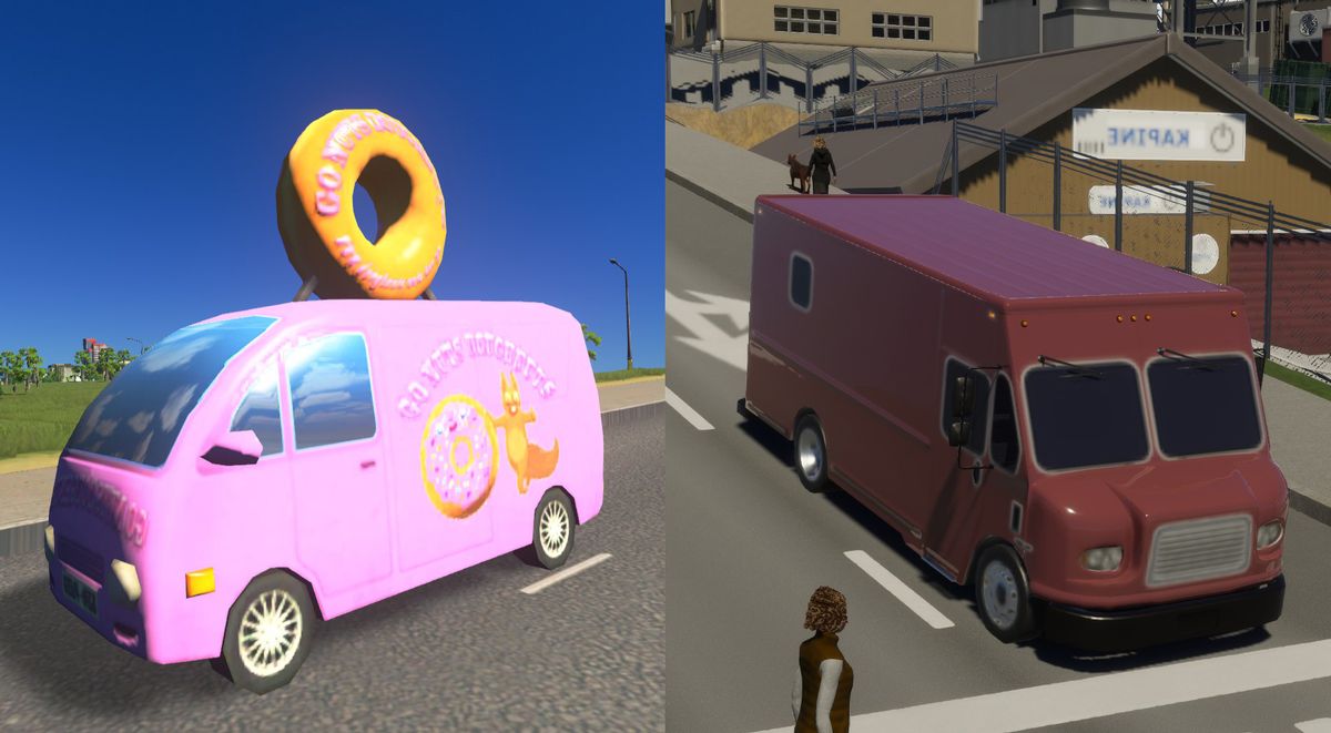 Cities: Skylines 2 leaves out goofy stuff like pink vans with giant donuts on them, and I miss it