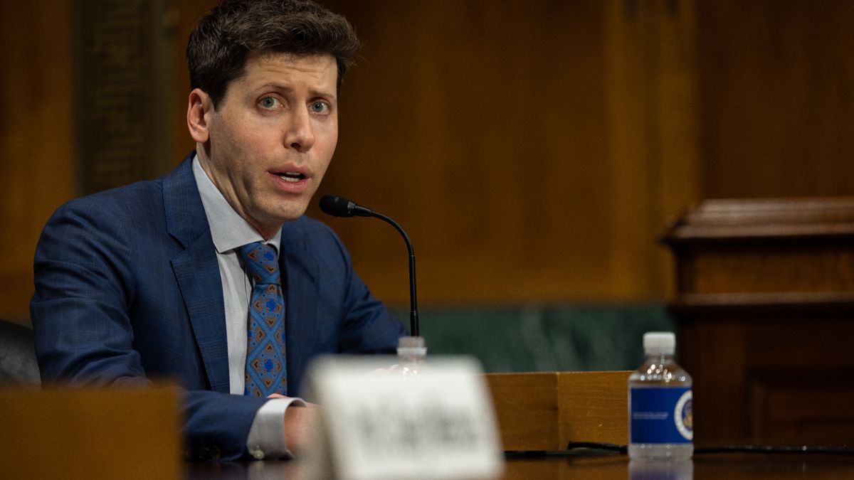 Sam Altman testifying on capital hill.