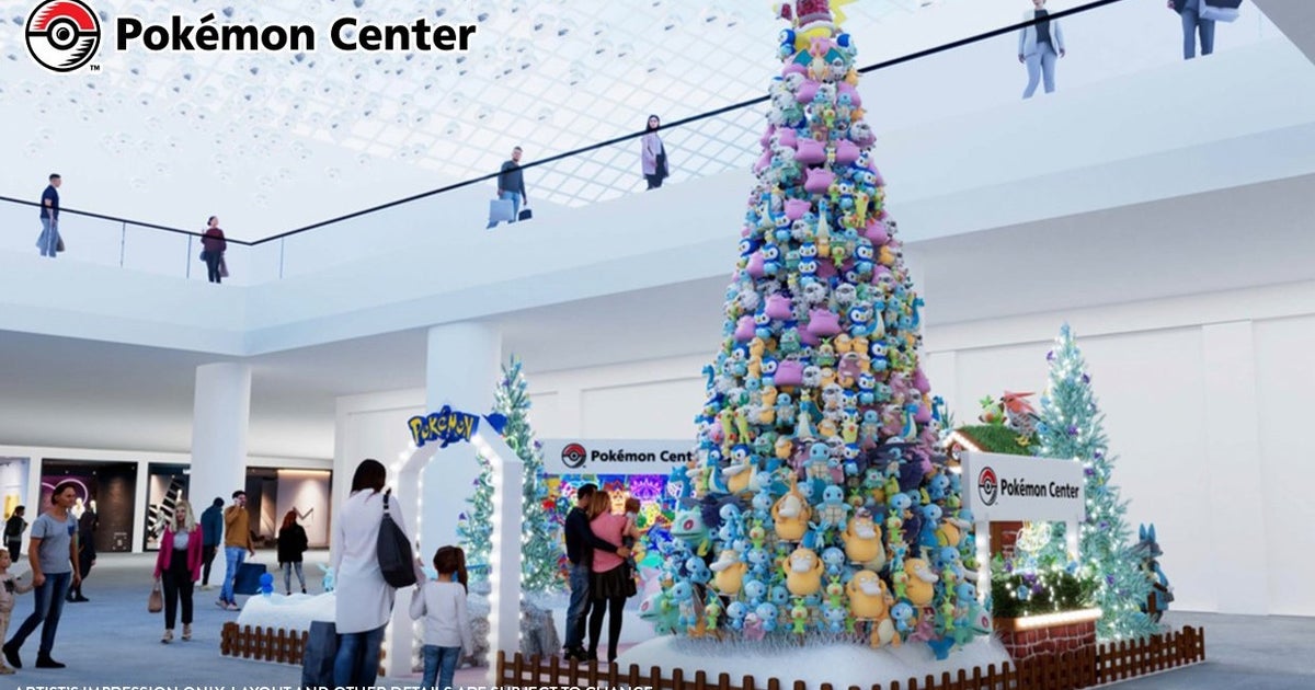 The Pokémon Company sets up 16ft Christmas tree made of plushies