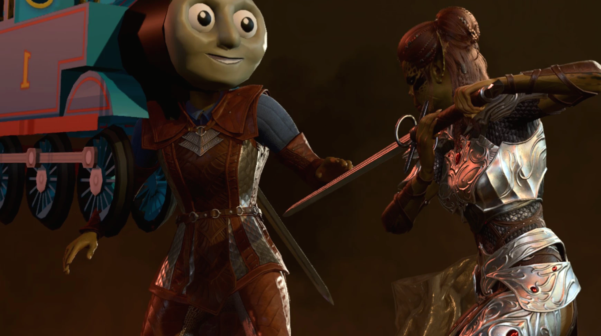 Unfortunate: You can now completely ruin every single cutscene in Baldur’s Gate 3 with a Thomas the Tank Engine headcrab