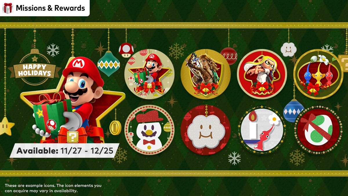 Christmas user icons now available for Nintendo Switch Online subscribers