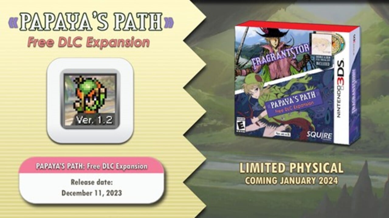 3DS Title Fragrant Story Launches "Free DLC Expansion" Papaya's Path