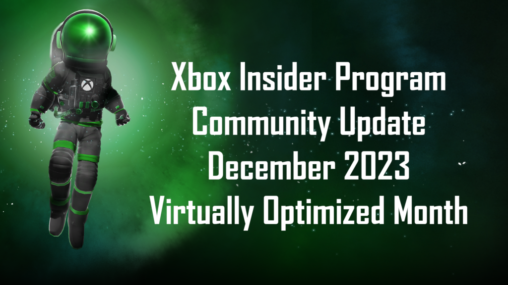 Community Update December 2023 - Virtually Optimized Month
