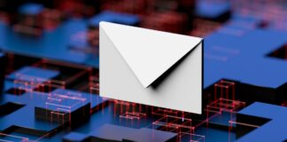 3d image of an email icon in space