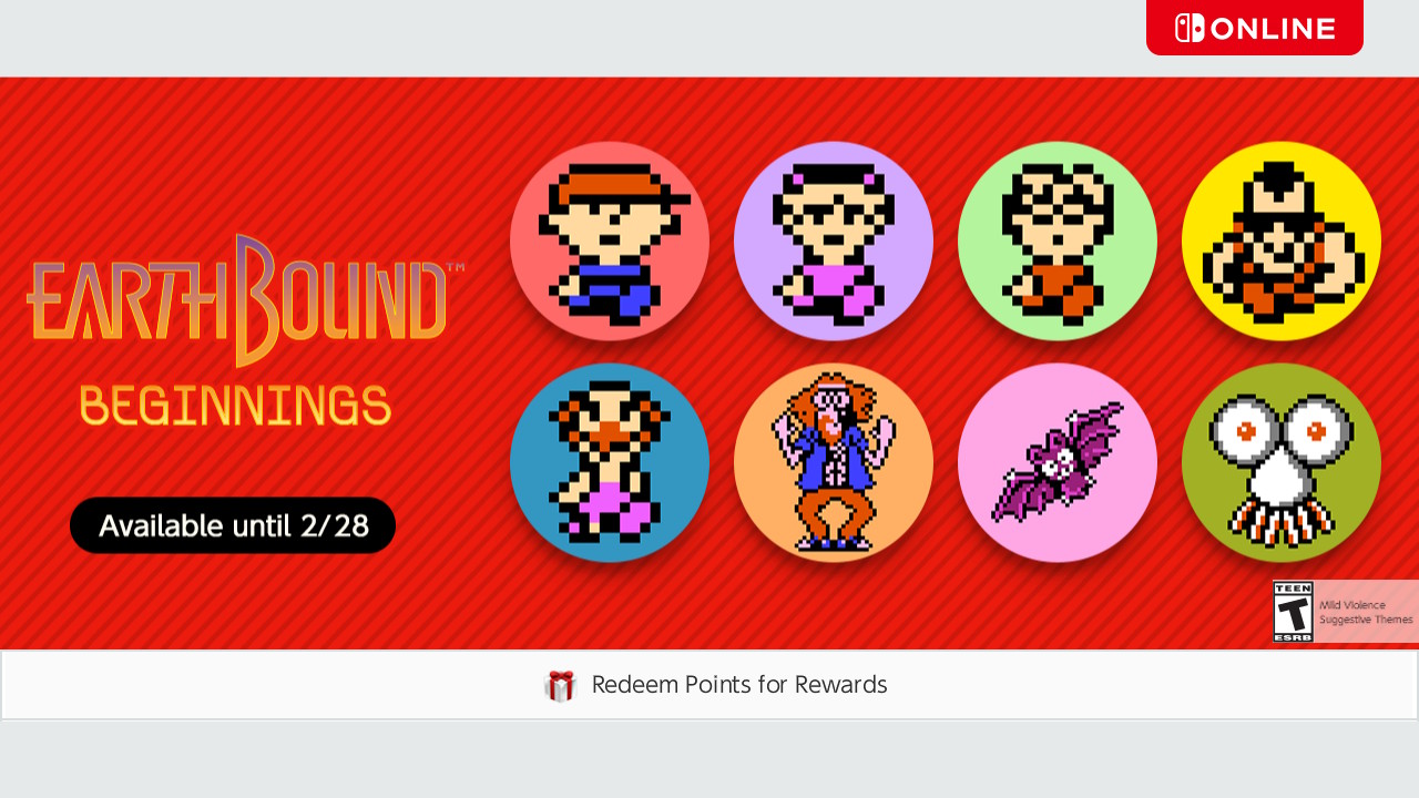 EarthBound Beginnings icons available for Switch Online members